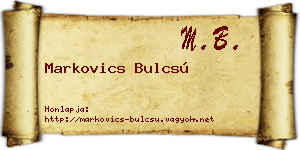 Markovics Bulcsú névjegykártya