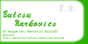 bulcsu markovics business card